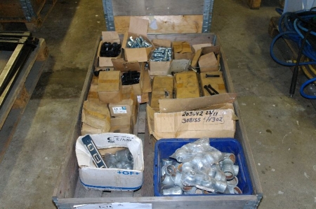 Pallet of various screws + bolts + nuts etc.