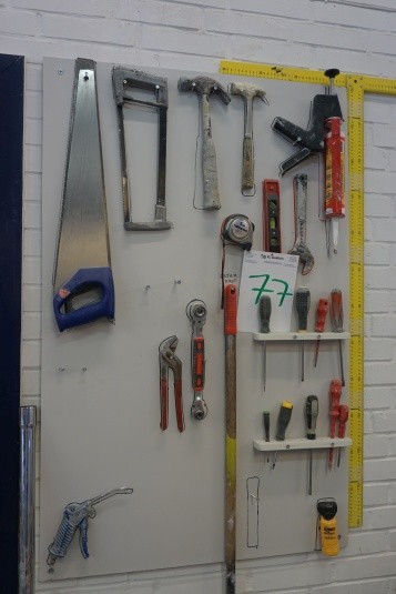 Tool board with hand tools