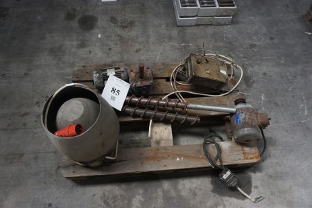 Air fan, electric motor (3-phase), auger etc.