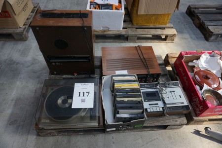 Sansui tape recorder, amplifier and turntable + Sony cassette recorder
