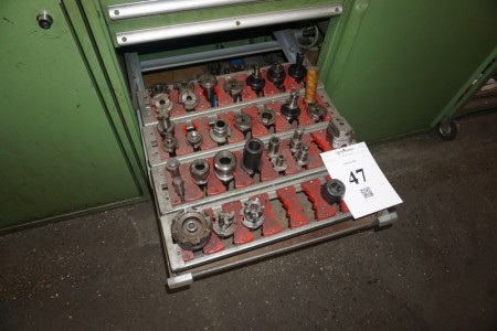 Various tool holders, tools, etc.