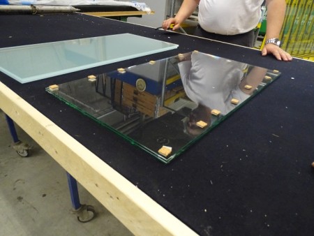 Tempered laminated safety glass 750x415 mm