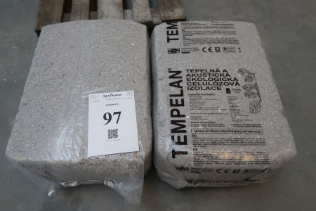 40 packs of paper wool Tempelan. 12.5 kg per package. 1 pack corresponds to approximately: 3.5 m2 in 100 mm thickness. See PDF file for datasheet