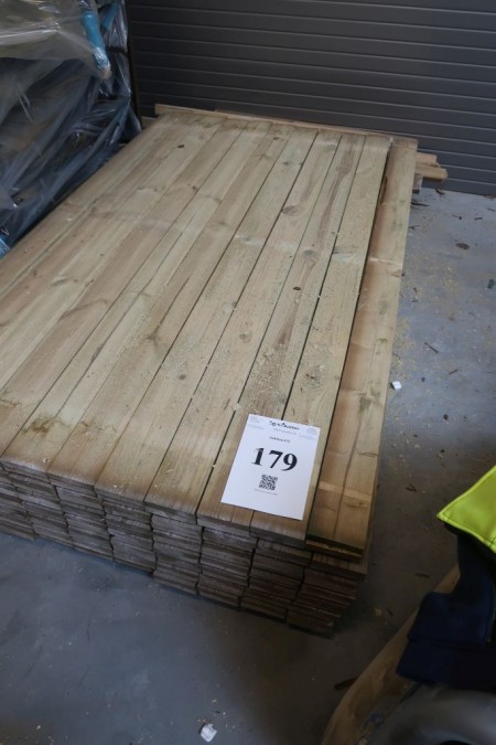 154 pcs. pressure-treated boards 19x100x1800 mm.
