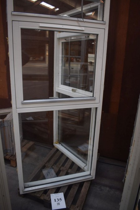 2 Fensterabschnitte, H: 212 cm, B: 95 cm