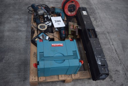 Various power tools and cable drum inserted from bankruptcy estate