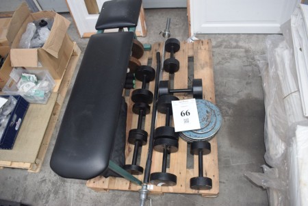 Exercise bench plus weights