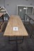 Holztisch mit Stahlbeinen, L: 218 cm, H: 72 cm, T: 61,5