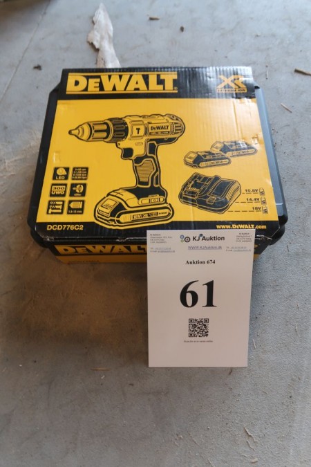 Cordless screwdriver Dewalt DCD776c2, 18V, with battery and charger