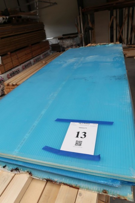 9 pcs. thermo-roof sheets, 98x1 cm, length 235 cm. Clear