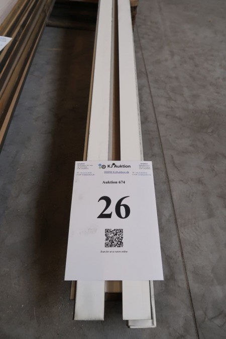 60 meter list 9x43x3000 mm. MDF with white foil
