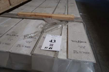 10 stk. Hardi plank Cedral 01, hvid, med "fer og not", L360xB18,5xT1,2 cm. Med træ mønstre