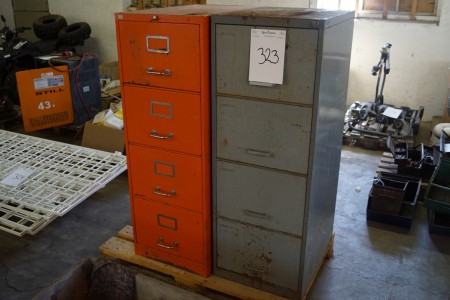 2 piece filing cabinets retro 47x74x132 cm + 48x62x132