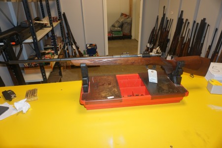 Rifle Carl Gustav Caliber 6.5X55 Weapon Number 360110. Running length 74 cm Total length 112 cm