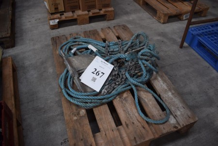 Anchor with 5 meter chain, and 15 meter rope
