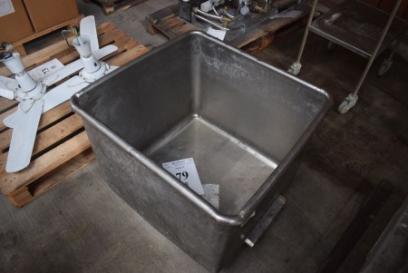 Stainless tub on wheels.66x73x70 cm (ewe slaughter during bankruptcy)