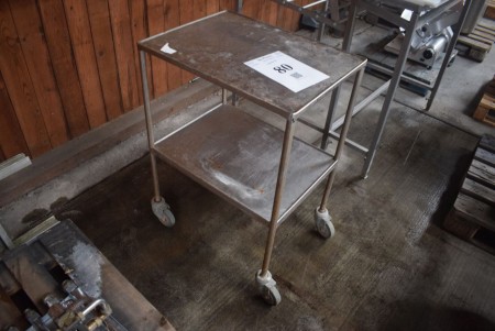 Rolling table 60 * 46 * 85. Stainless (ero butcher in bankruptcy)