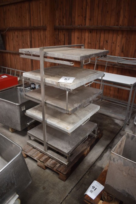 Laying rack, l: 85, b: 75, h: 141 Stainless (poultry slaughter during bankruptcy)