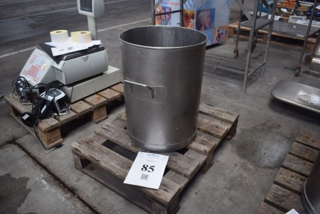 Waste bin, Stainless steel h 52 dia 36 (Ærø butcher during bankruptcy)