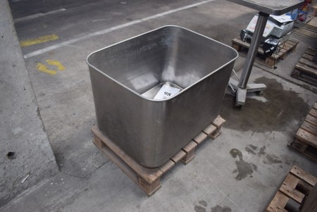 Stainless tub. 80 * 60 * 55 (Ærø butcher in bankruptcy)