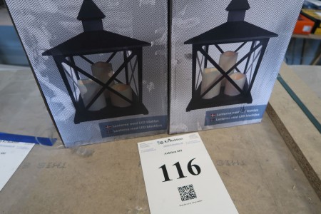 2 pcs. lanterns with LED block lights