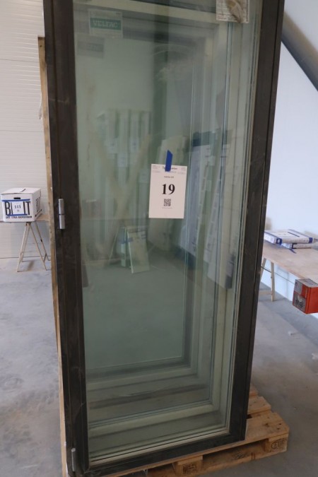 Patio door, wood / alu, left out, anthracite / white, H218.5xW90 cm, frame width 15 cm. With 3-layer glass. model Photo