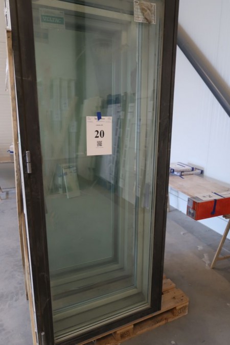 Patio door, wood / alu, left out, anthracite / white, H218.5xW90 cm, frame width 15 cm. With 3-layer glass. model Photo