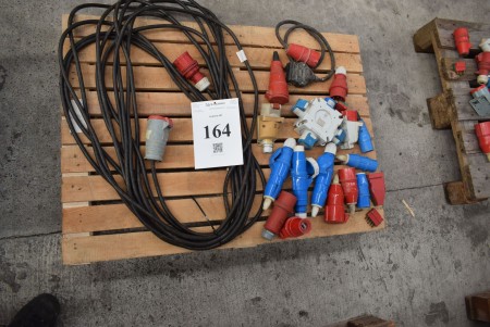 Extension cord for power 22 meters, various electrical connectors
