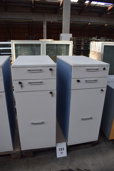 2 pcs. steel filing cabinet with lock and key