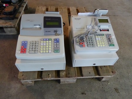 2 cash boxes Sharp XE-A303 + Sharp XE-A307 with related manuals works well.