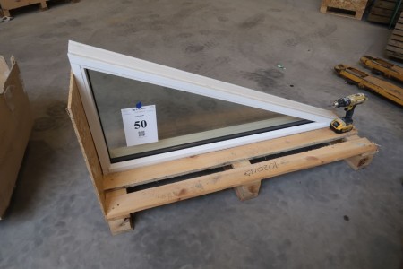 Wooden / aluminum window, white / white, H63xW147 cm, frame width 13 cm