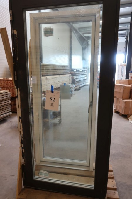 Patio door, wood / alu, left out, anthracite / white, W104xH218.5 cm, frame width 15 cm