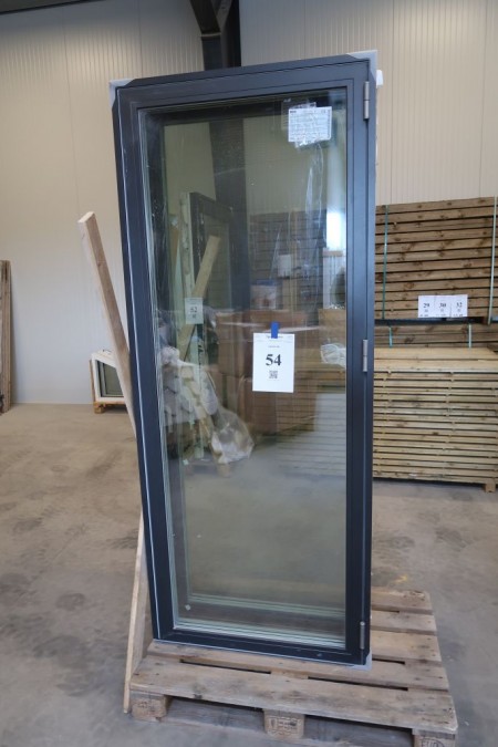 Patio door, wood / alu, right out, anthracite / white, W90xH218.5 cm, frame width 15 cm. With list to list. model Photo