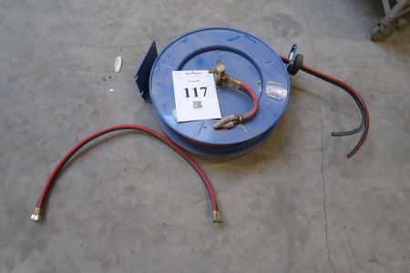 Hose reel for gas and oxygen, approx. 13 meters