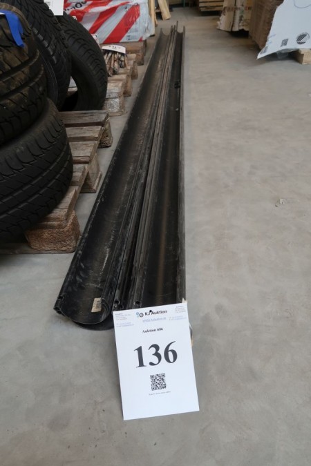 10,5 stk. sort plast tagrende Icopal, 4", længde 360 cm
