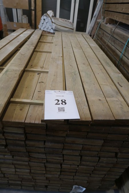 150 pcs. pressure-impregnated boards 19x100 mm, length 180 cm