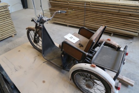 Antique 3-wheel petrol moped,
