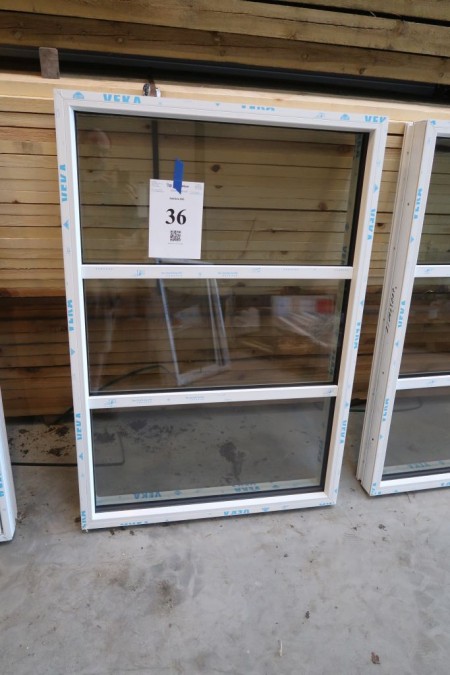 Kunststofffenster, weiß / weiß, 90xH130 cm, Rahmenbreite 11,5 cm, mit festem Rahmen