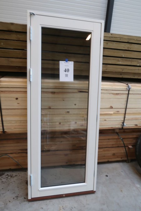 Patio door, wood, left out, white / white, W80xH200.5 cm, frame width 115, cm