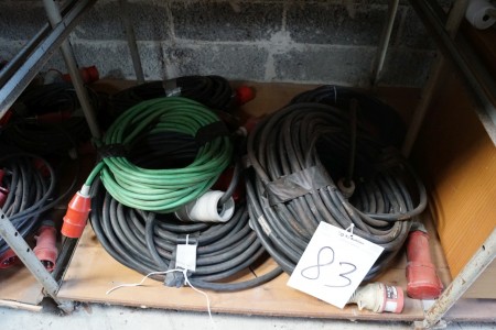 6 stk forlænger kabler til 380 volt.