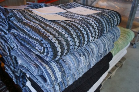 4 pcs blankets 140x200 of Denim and leather.