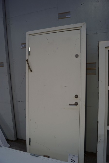 Iron door with 2 locks. W: 98.5 cm, H: 213 cm