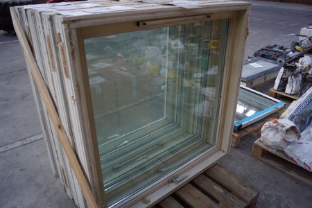2 stk vinduer, b:119 cm, h:116 cm