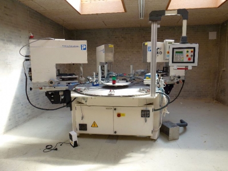 Udense Pneumatic pad printing machine with a round-table automativ machine, 12 stations.