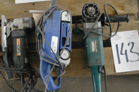 3 Power tools. Bosch angle grinder + Berner belt sander + Holzer jigsaw.