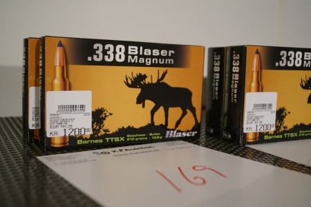 338 Blaser Magnum 40 pcs, Barnes TTSX 13.6 grams.