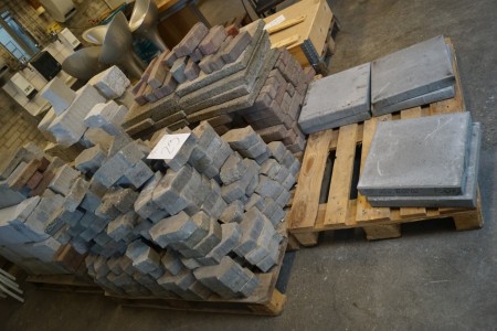 5 pallets with paving stones.