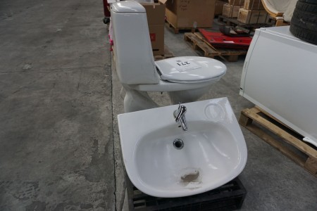 Toilet + washbasin.