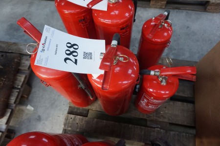 3 fire extinguishers, 2 pcs 12 + 1 pcs 6 kg.