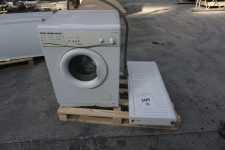 1 stk vaskinemaskine, mærke:whirlpool + radiator.